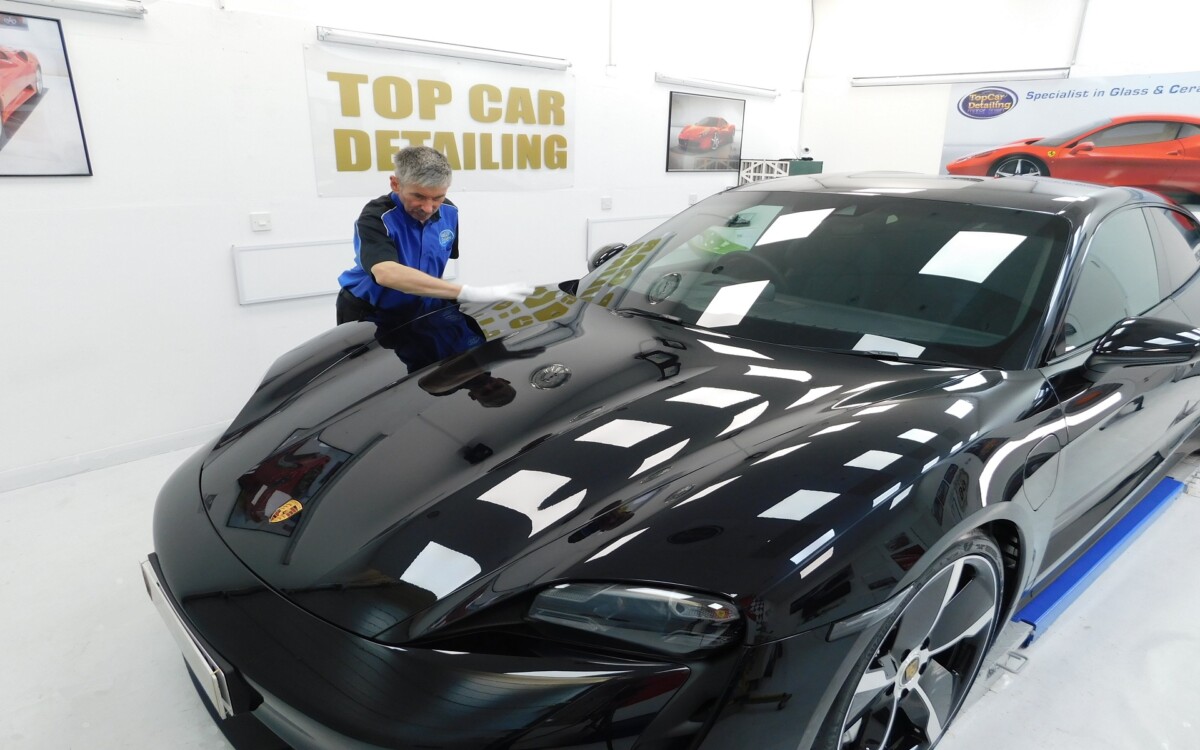 Paint Correction and ceramic coating Porsche Panamera at Top Car Detailing